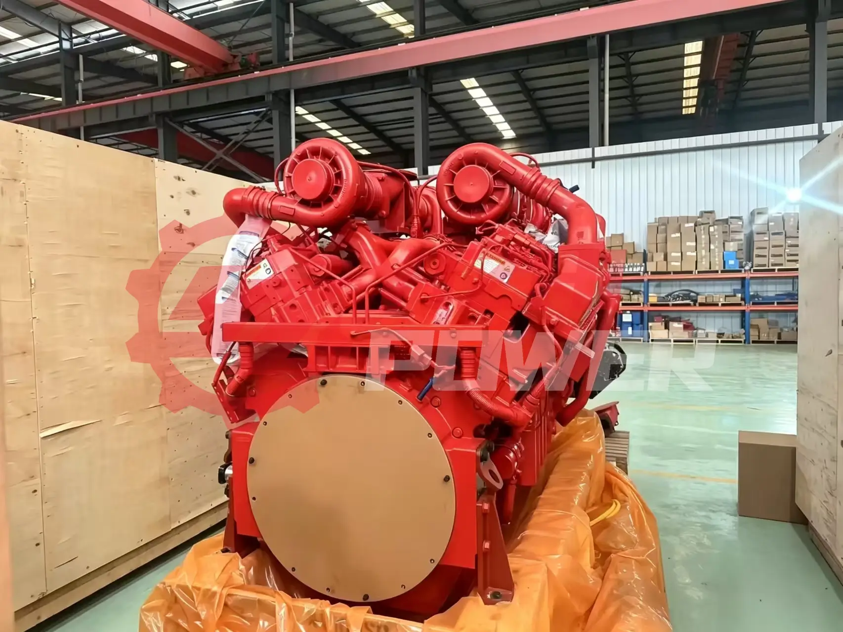 YiZhi Power Cummins QSK60 diesel engine rear view industrial generator part