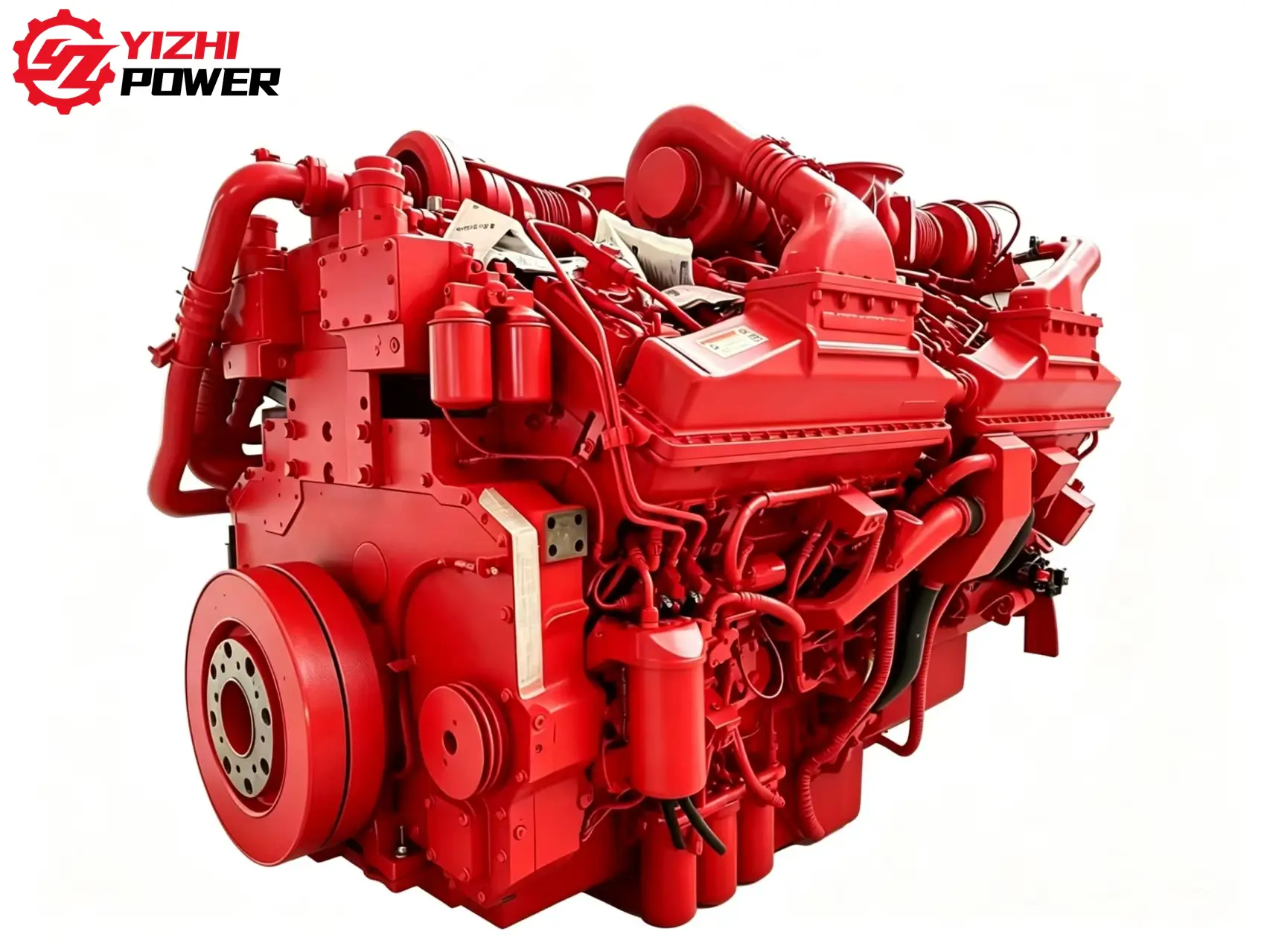 YiZhi Power Cummins QSK60 diesel engine side view showing precision components