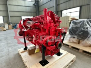 Real factory stock of Cummins X15 heavy duty engine assembly on shipping pallet, ready for export by YiZhi Power