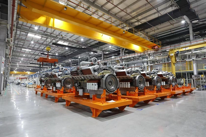 car parts machine & engine supply factory workshop with heavy duty diesel engines assembly line