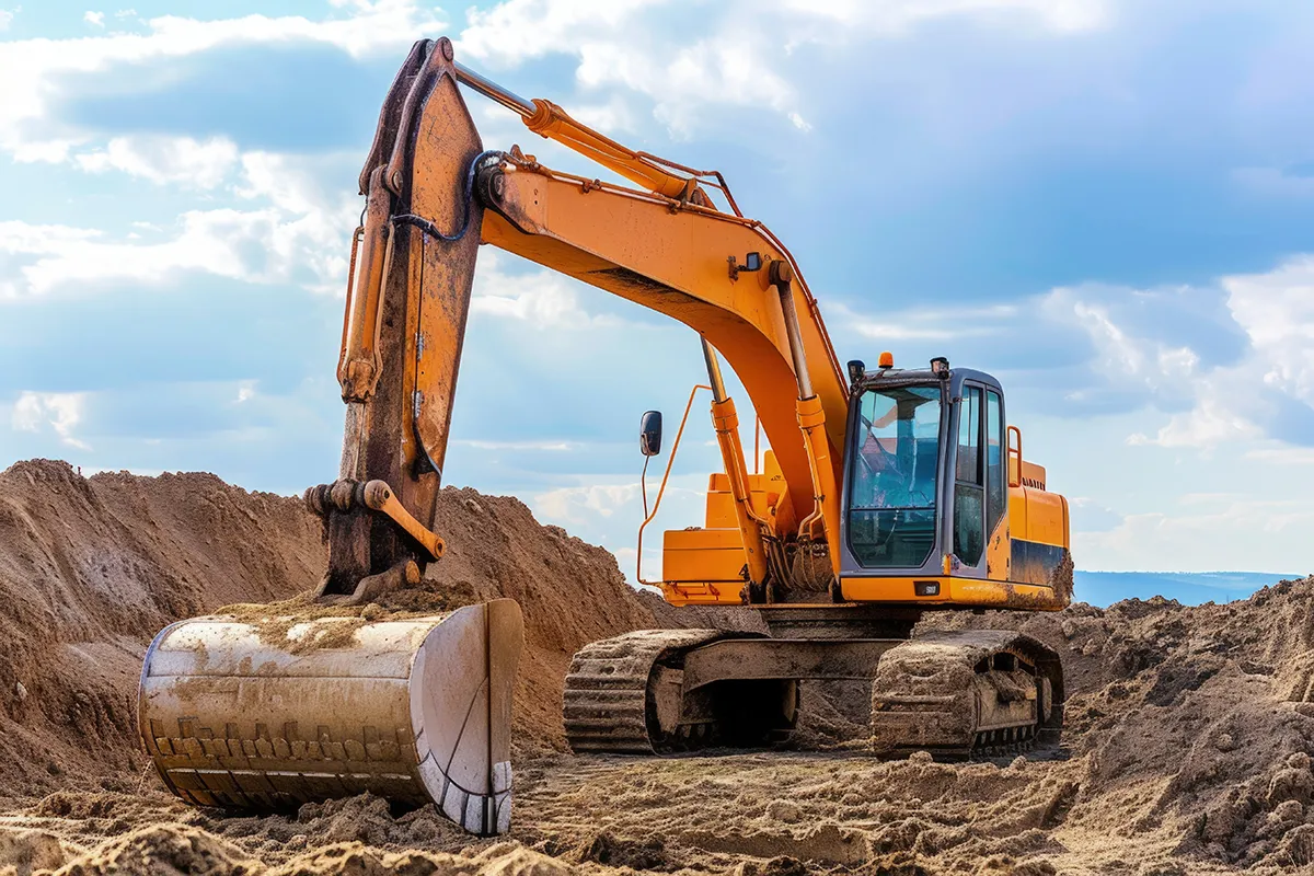 construction equipment engines used in excavators for digging and earthmoving tasks