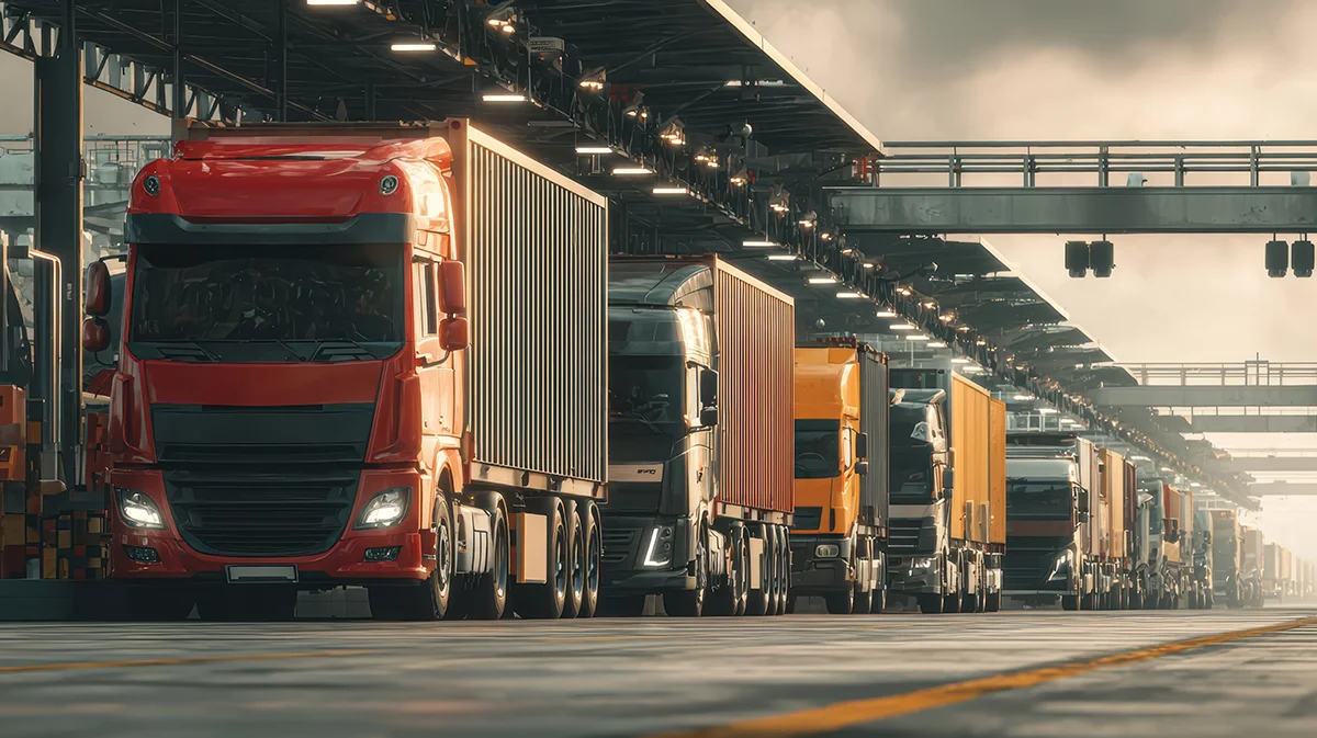 freight trucks powered by diesel engines for trucks in logistics transportation hub