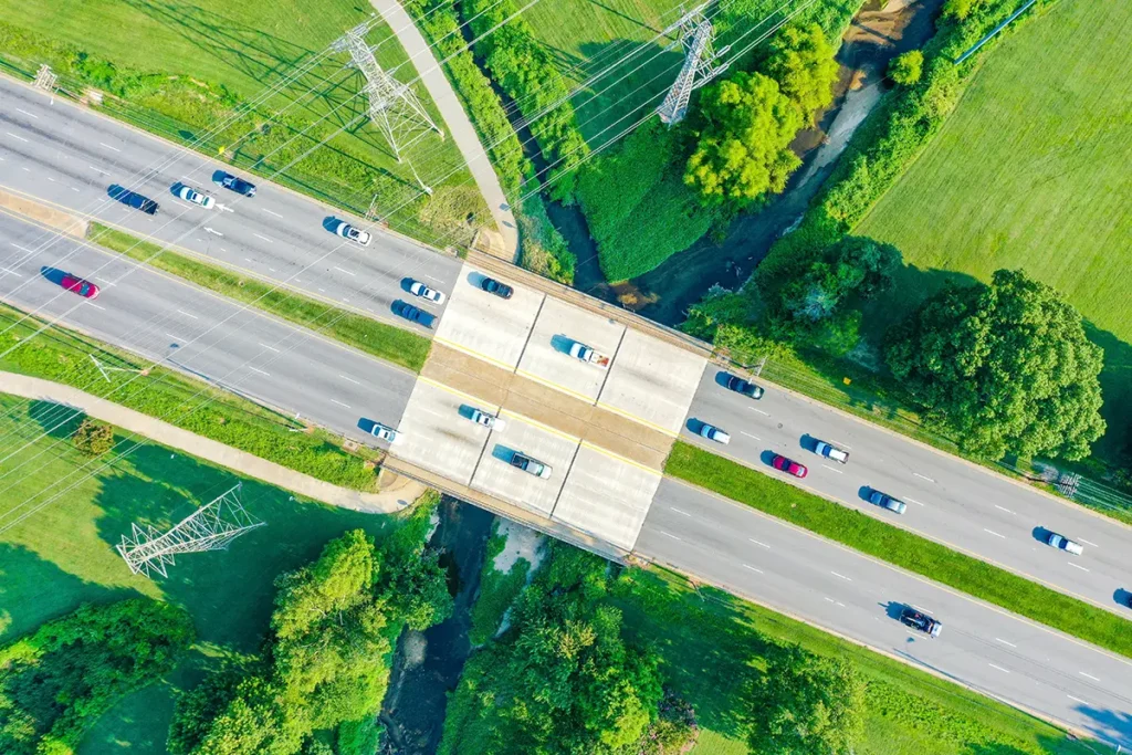 long haul truck engines operating on multi-lane highway infrastructure