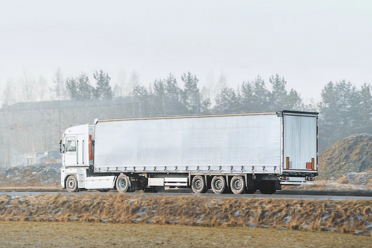 long haul truck engines powering heavy-duty truck on highway road