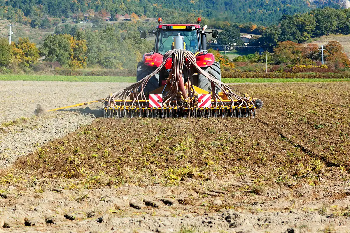 seeder and planter powered by engines for agricultural machinery in field operations