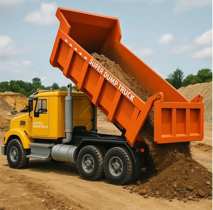truck diesel engines transporting construction materials