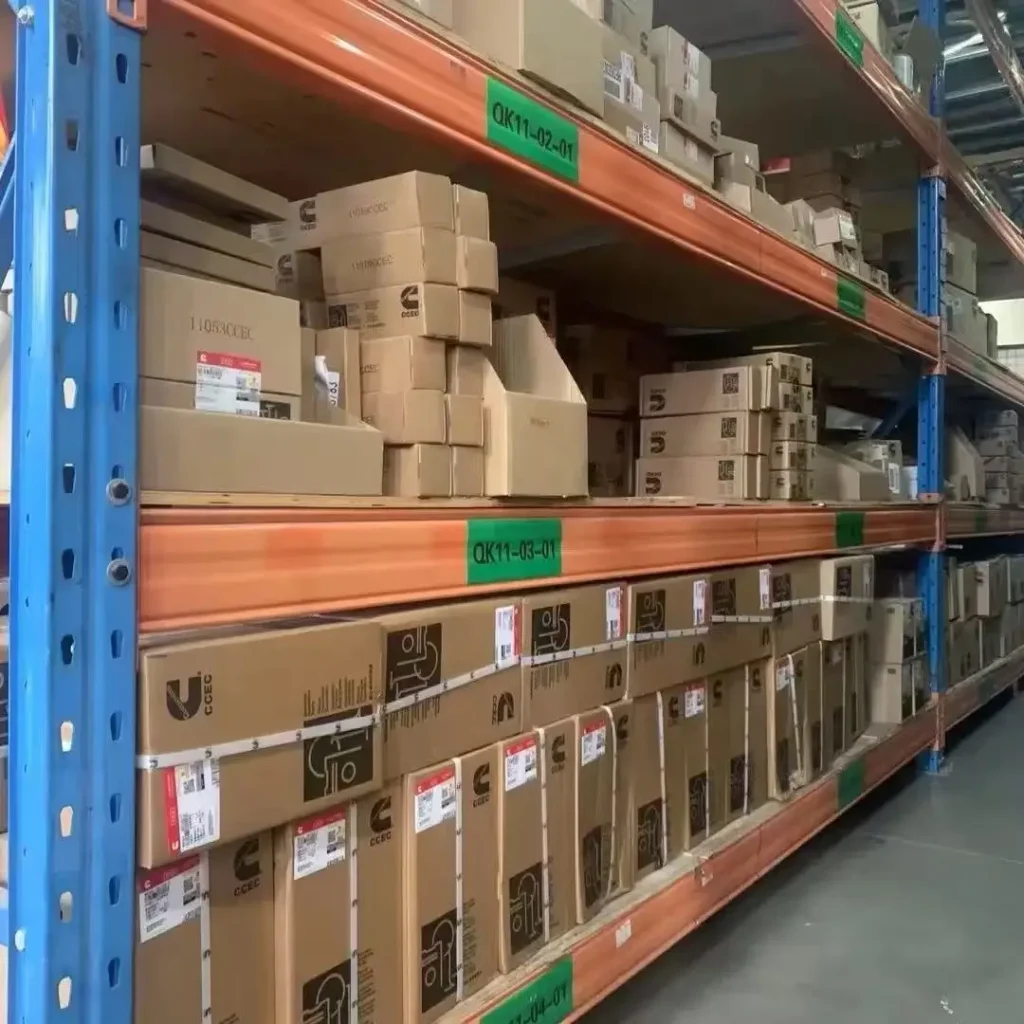 Packaged Cummins engine parts in stock at our warehouse.