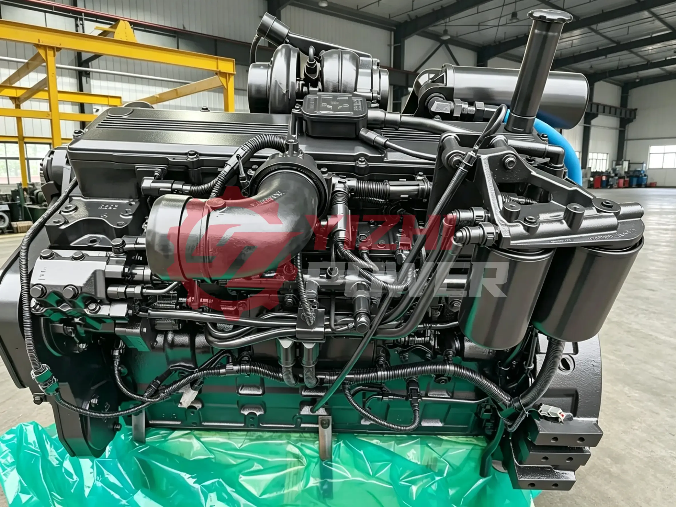 6D114-3 engine assembly prepared for international delivery and OEM replacement