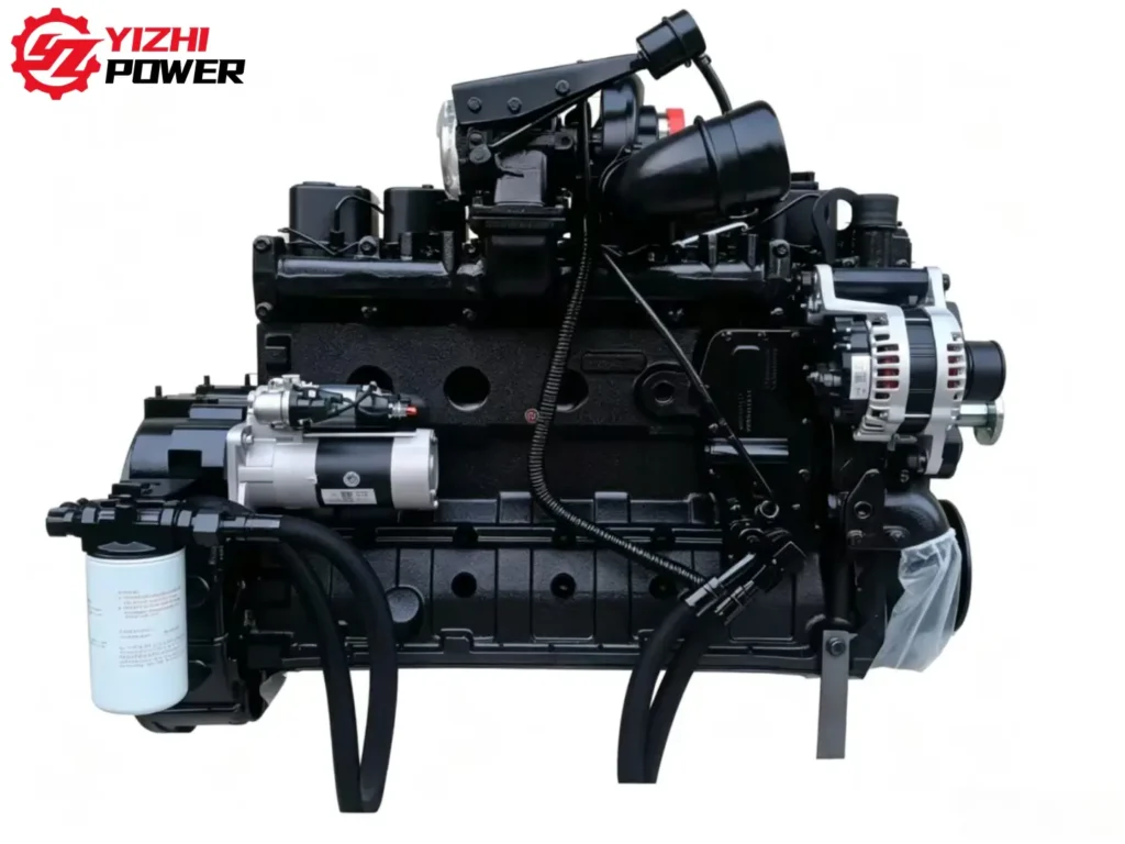 Brand new Cummins 6BT 5.9 engine assembly with starter motor and alternator