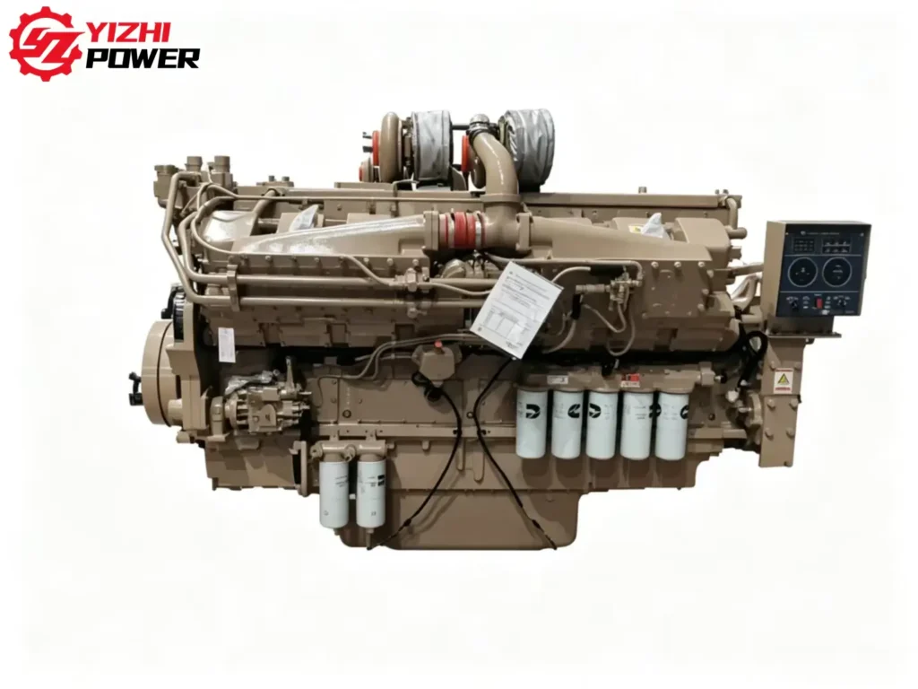Brand new Cummins K50 engine assembly for industrial and marine applications.