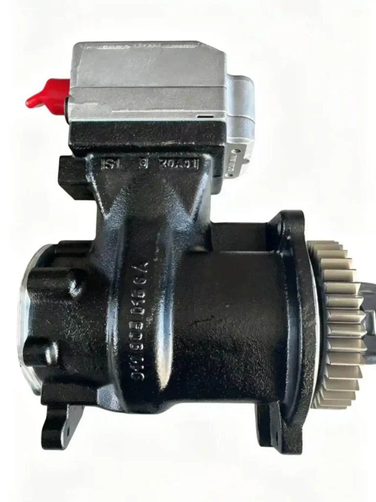 Detailed technical diagram of a Cummins X15 air compressor showing internal components and housing structure for B2B engine parts identification.