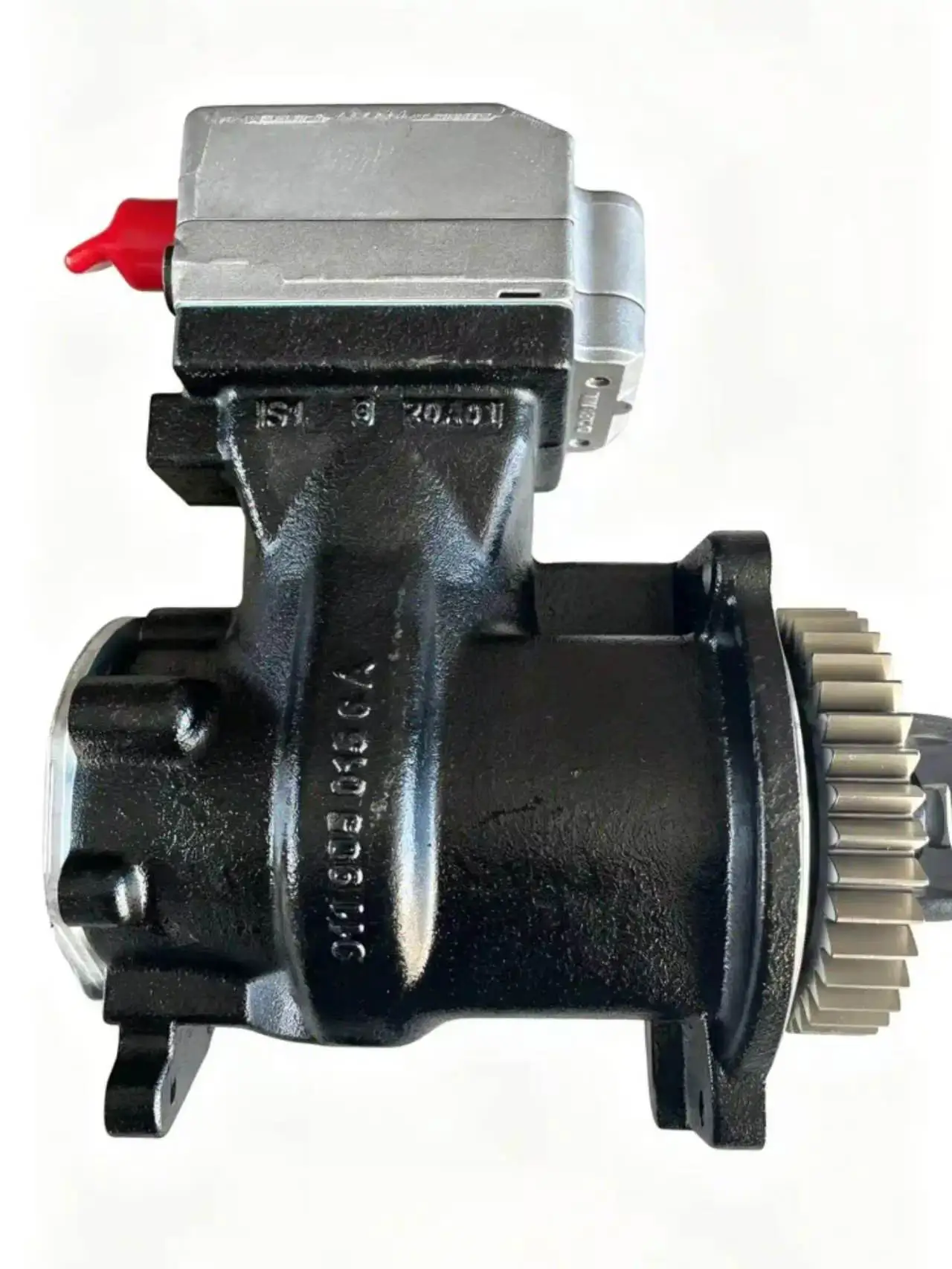 Detailed technical diagram of a Cummins X15 air compressor showing internal components and housing structure for B2B engine parts identification.