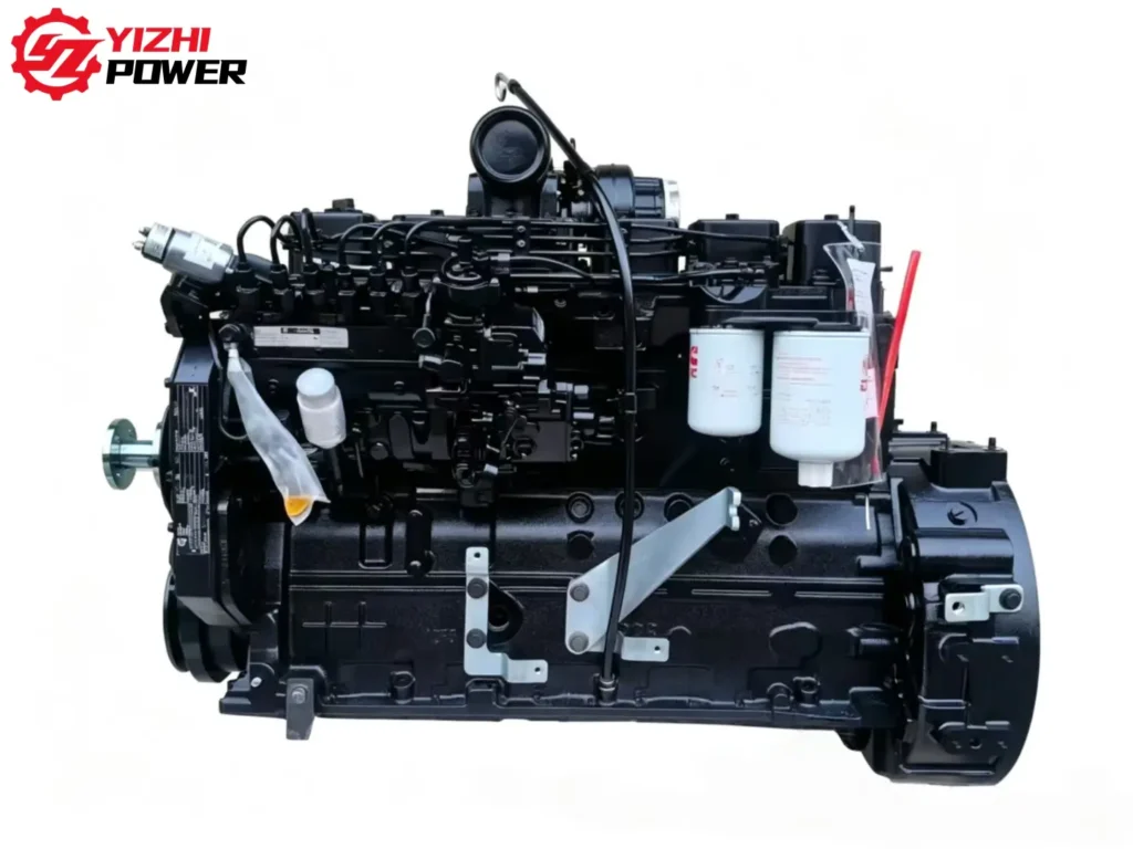 Genuine Cummins 6BT diesel engine assembly showing mechanical inline fuel injection pump