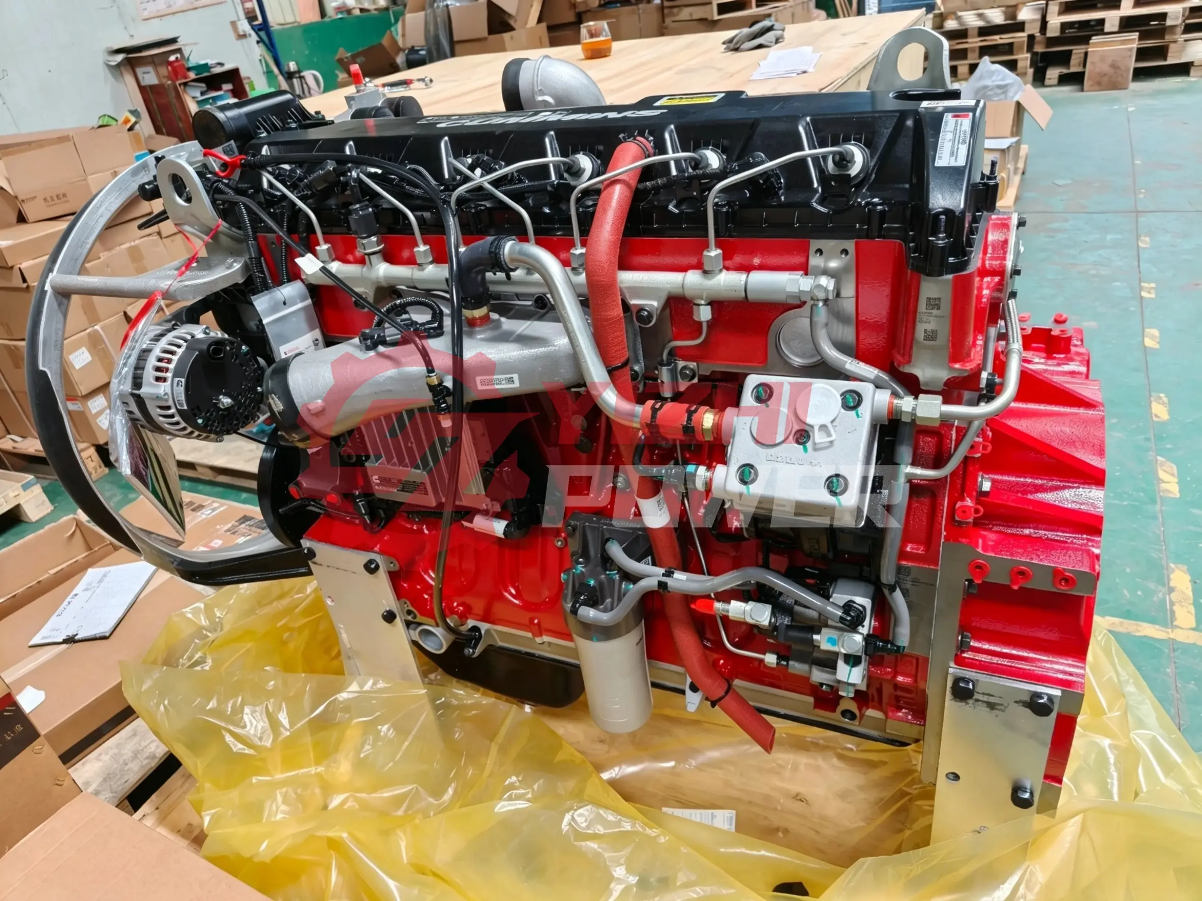 ISG engine assembly in warehouse ready for export and delivery
