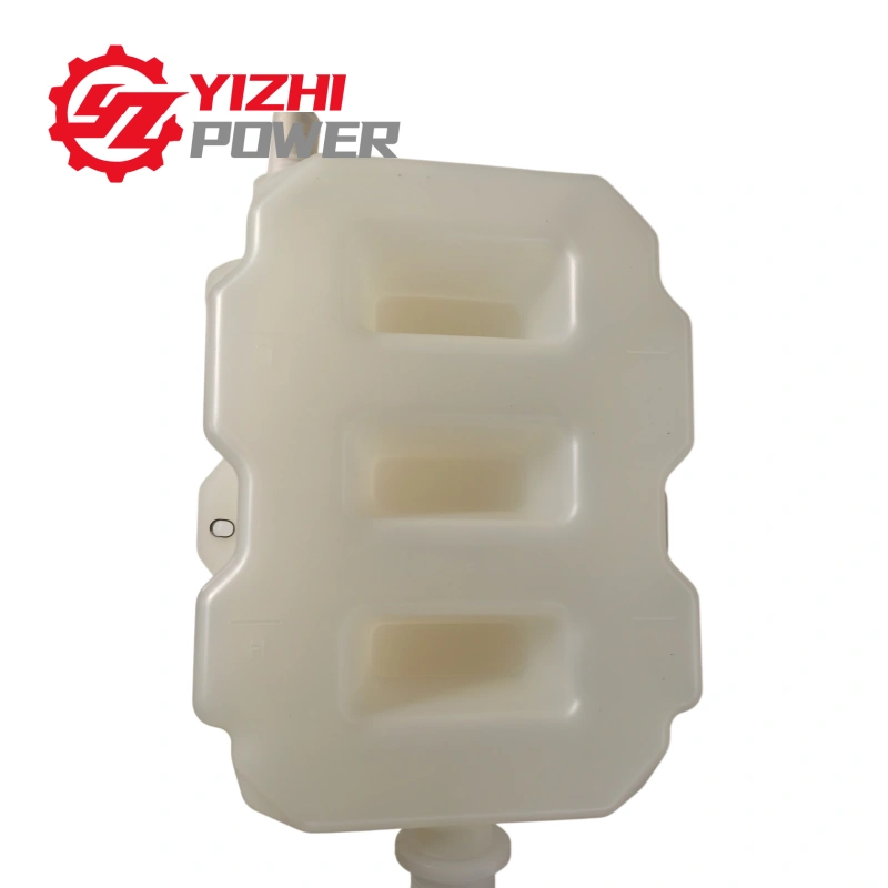 White plastic automotive part housing with three recessed rectangular sections and mounting tabs, branded YIZHI POWER.