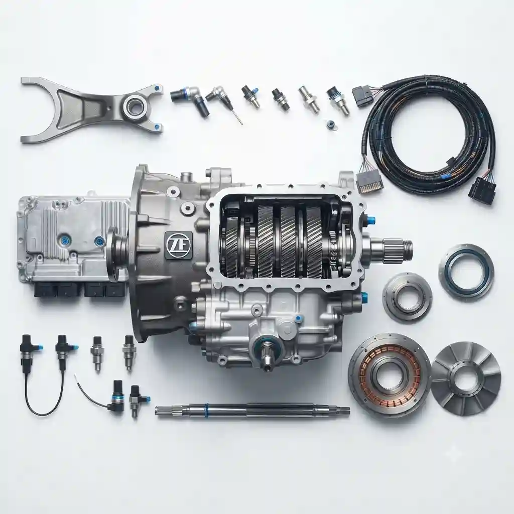 Comprehensive OE quality ZF transmission assembly with control unit, wiring harness, sensors, and components available at YiZhi Power.