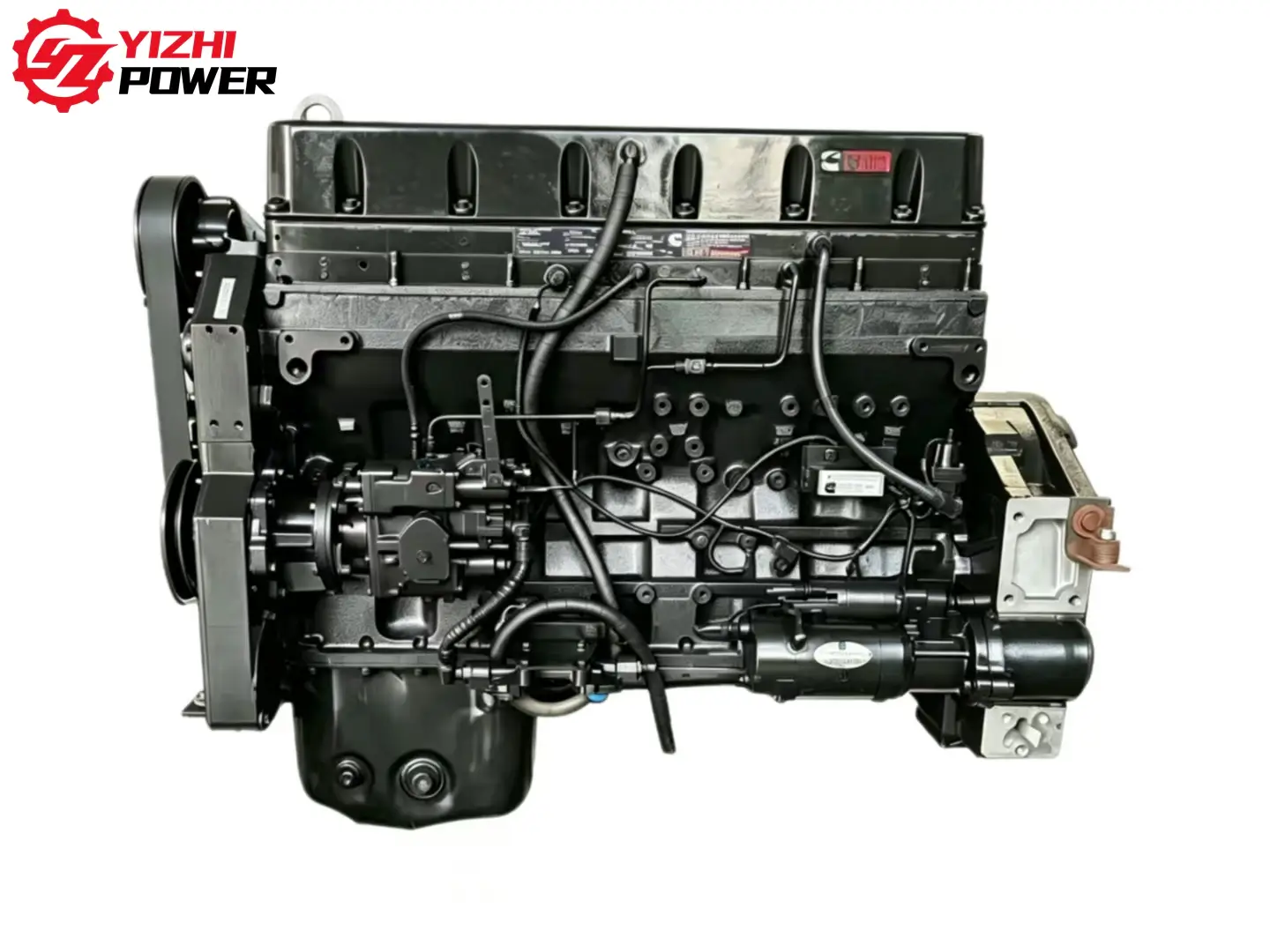 Brand new Cummins M11 engine assembly with fuel injection pump and starter motor