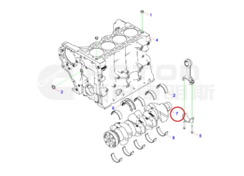 Cummins ISF2.5 Crankshaft 5688995 Structure