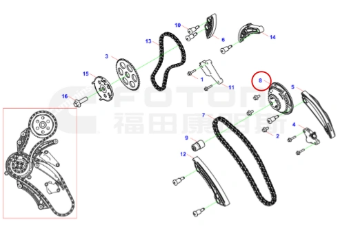 Cummins ISF2.5 Fuel Pump Sprocket 5521849 Exploded View