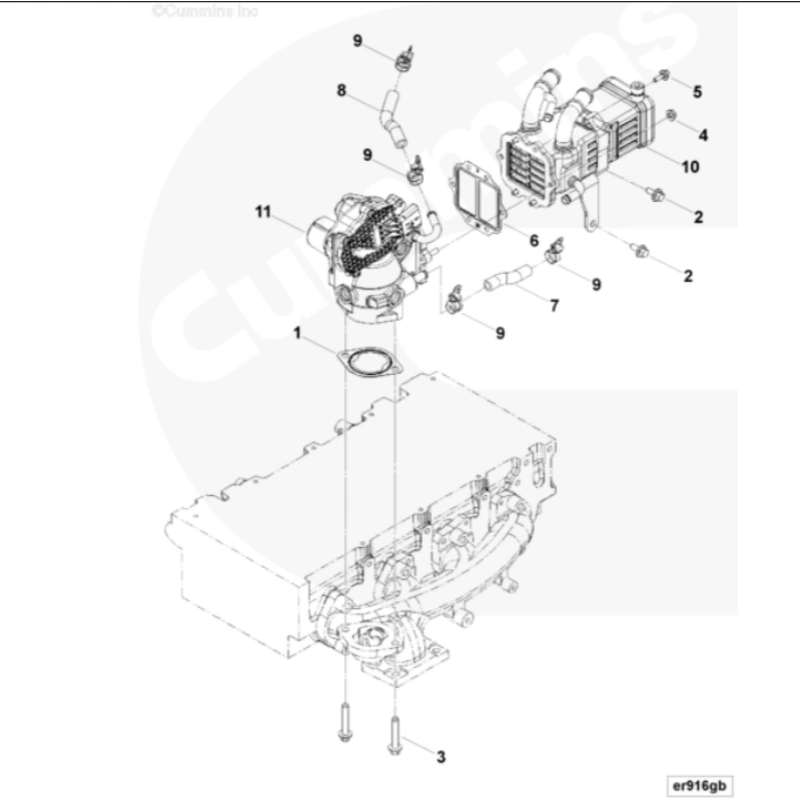 ISF2.5 Exhaust Gas Recirculation Valve 5309069 Parts Exploded View