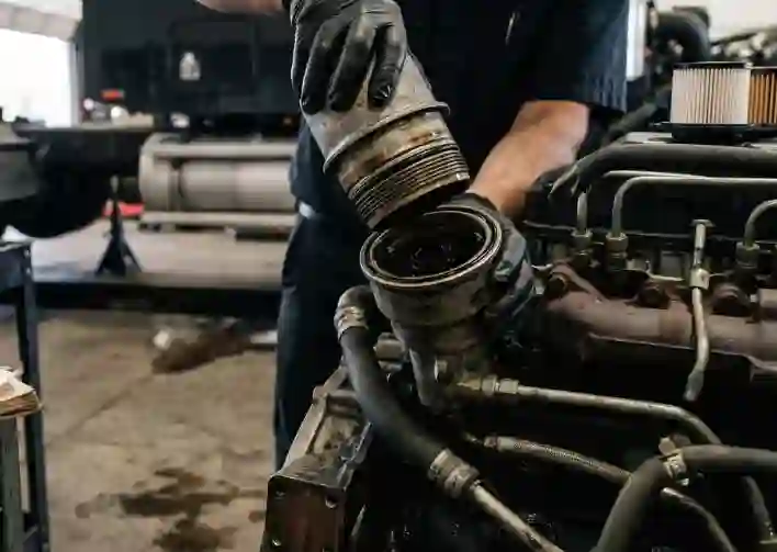 Oil filter replacement during 6.7 Cummins engine oil service - YIZHI POWER