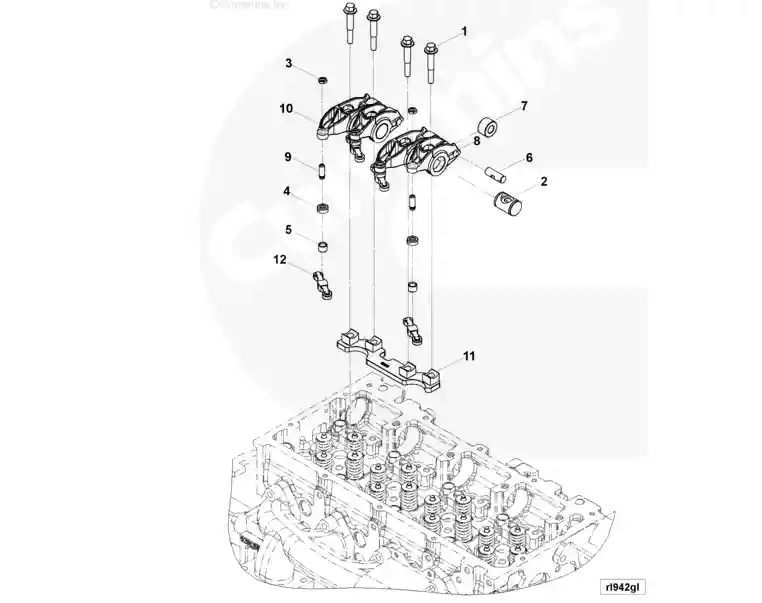Cummins ISF2.8 5305334 LEVER, ROCKER exploded view