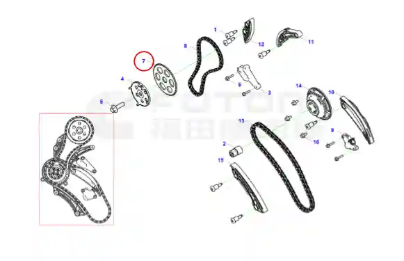 Cummins ISF2.8 Sprocket, Camshaft 5521779 exploded view