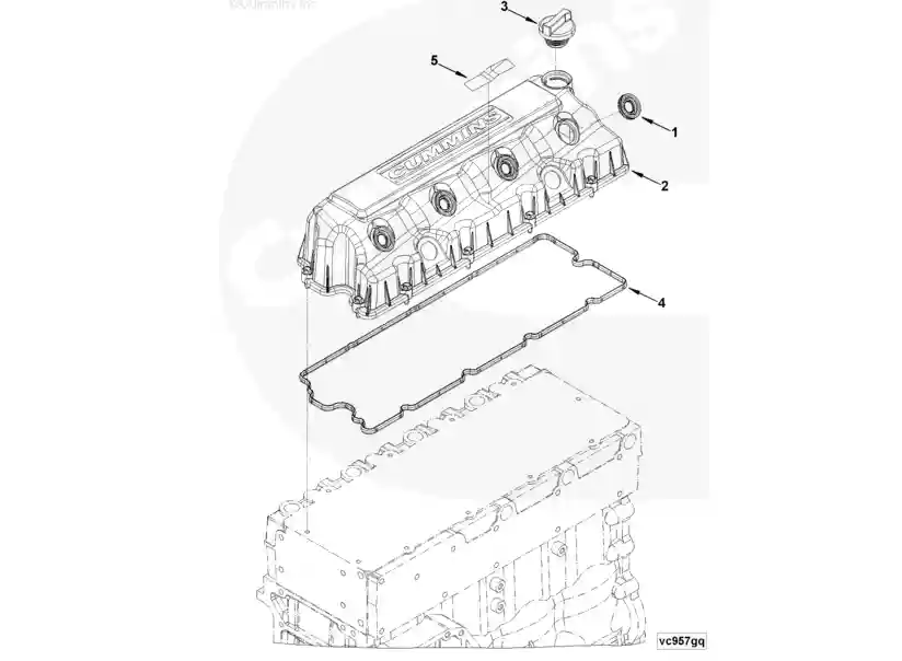 Cummins ISF3.8 4946240 COVER, VALVE exploded view
