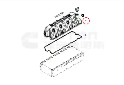 Cummins ISF3.8 Valve Cover 5298129 exploded view