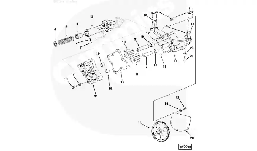 Cummins K38 Lubricating Oil Pump 3634640 engine assembly