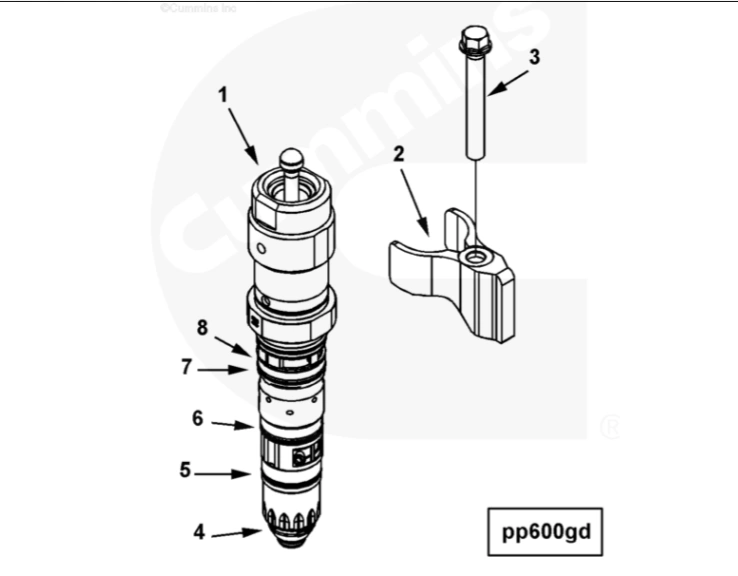 Exploded diagram of Cummins K60 Injector 4326781 and its components